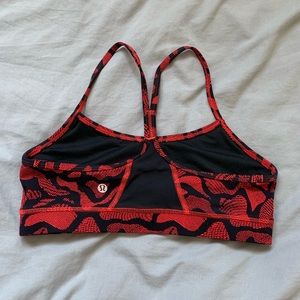 Lululemon sports bra. Black and red pattern. Size 8.